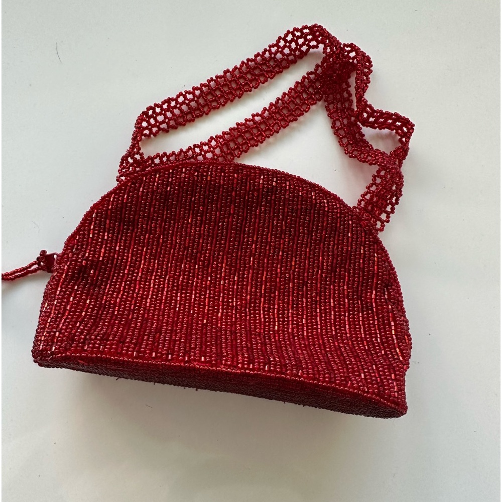 Vintage Red Beaded Night Mini Bag
